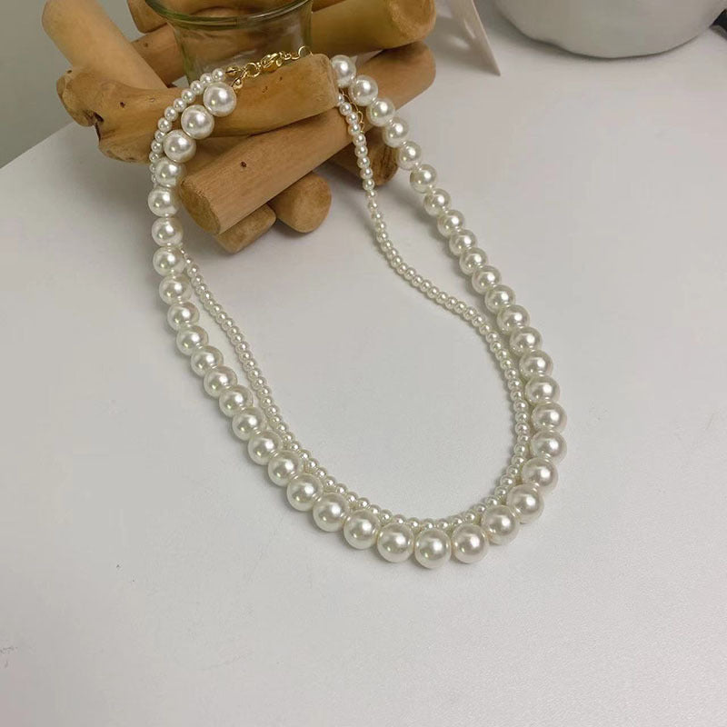 Multi-Strand Bridal Choker White Pearl Necklace