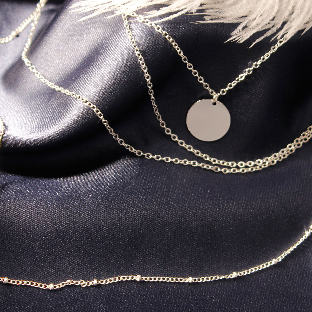 Link Chain Multi Layer Tassel Girls Pendant Necklace