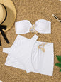Swimsuit solid color three-piece swimsuit gold musical symbol accessories bikini bikini