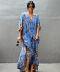 Cotton Ombre Beach Robe ¨C Loose Striped Bikini Cover-Up Dress, Vacation Maxi Kimono