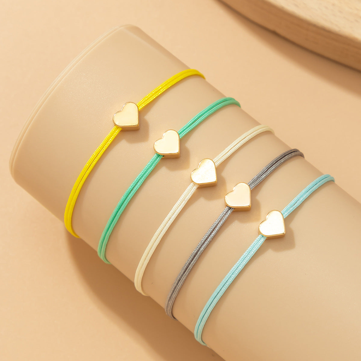 Colorful Drawstring Sweet Love Heart Bracelet
