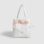 Spring shoulder floral draw with hobo bag, girls cloth bag cute small cloth bag, drawstring shoulder tote bag for women