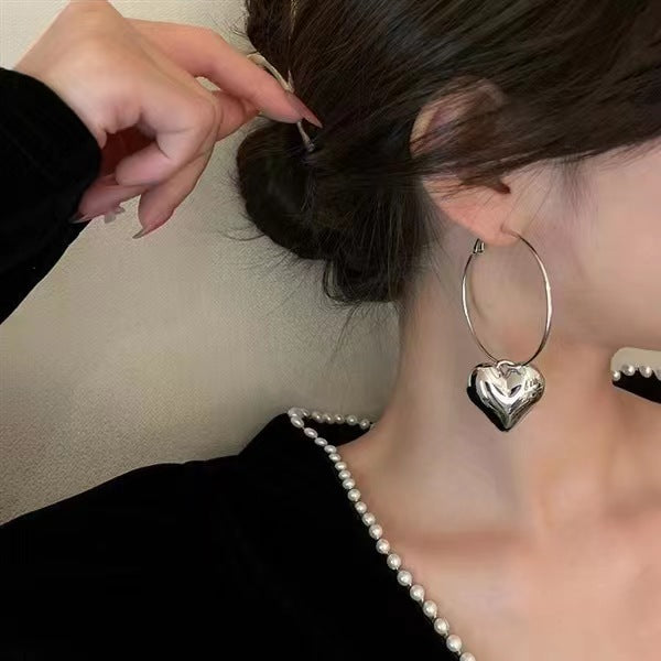 Heart Hoop Earrings for Women