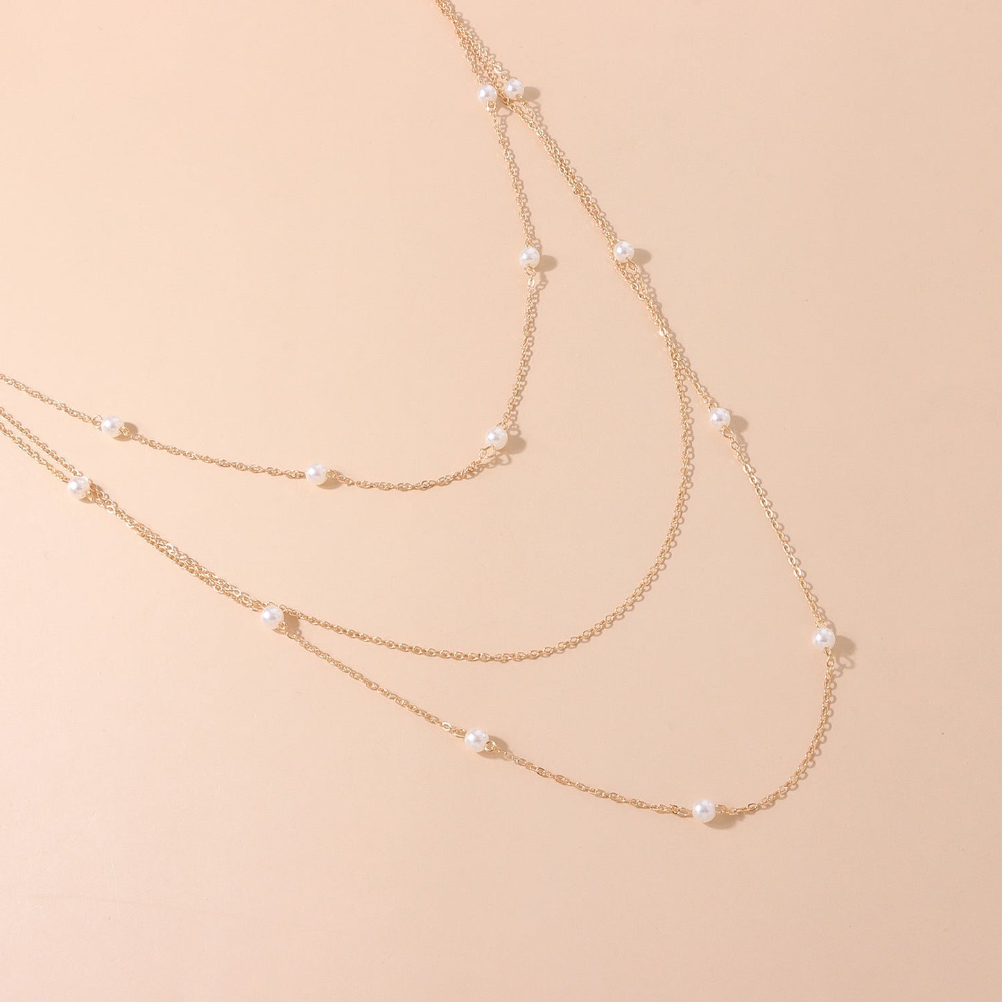 Multi Layer Pearl Necklace Choker Jewelry Long Chain Necklaces
