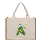 Cotton and linen canvas tote bag, printed letter tote bag, portable light handbag, gift shopping bag