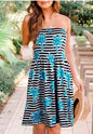 Beach Dress Floral Medium and Long Dress Bohemian Strapless Printed Chest Wrap Skirt