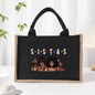 Cotton and linen canvas tote bag, printed letter tote bag, portable light handbag, gift shopping bag