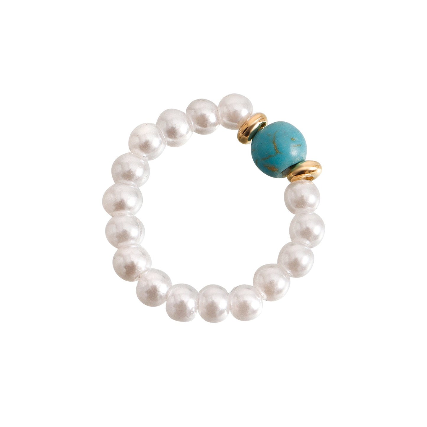 Elastic Beaded Pearl Finger Rings
