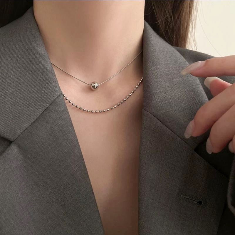 Double Layer Chain Pendant Necklaces