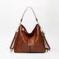 Large vegan leather hobo handbag for women with detachable long strap