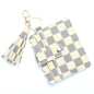 Personalized PU leather printed leopard print women's change bag multi-card ID bag fringed pendant