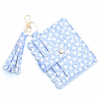 Personalized PU leather printed leopard print women's change bag multi-card ID bag fringed pendant
