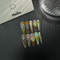 Long pointed three-dimensional carving smudge hand-painted babes HandmadePress on Nails