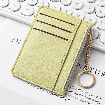 Ultra-thin new card bag for women, small and simple multi-card zipper change bag, large-capacity ID card holder, card holder.