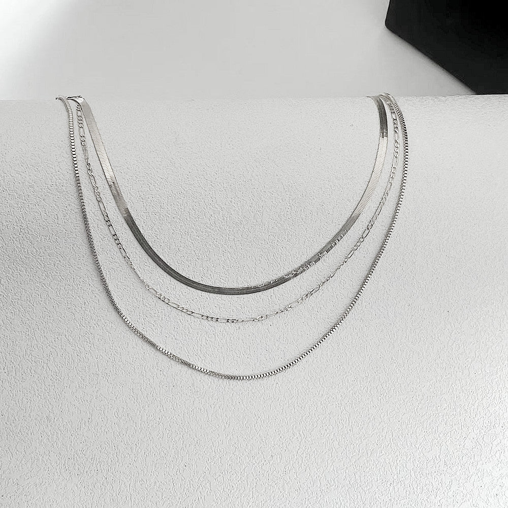 Versatile Cuban Multilayer Figaro Chain Necklace