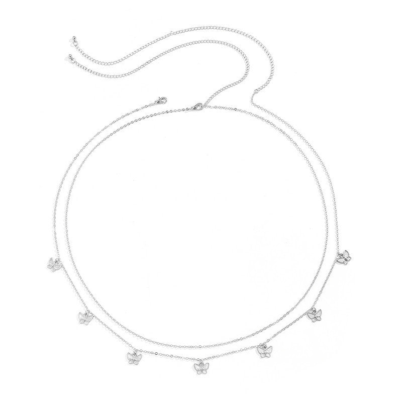 Mini Butterfly Pendant Waist Chain Elegant Waist Belly Chain