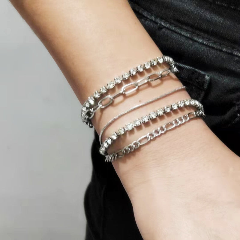 Women Tennis Chain Bracelet Set