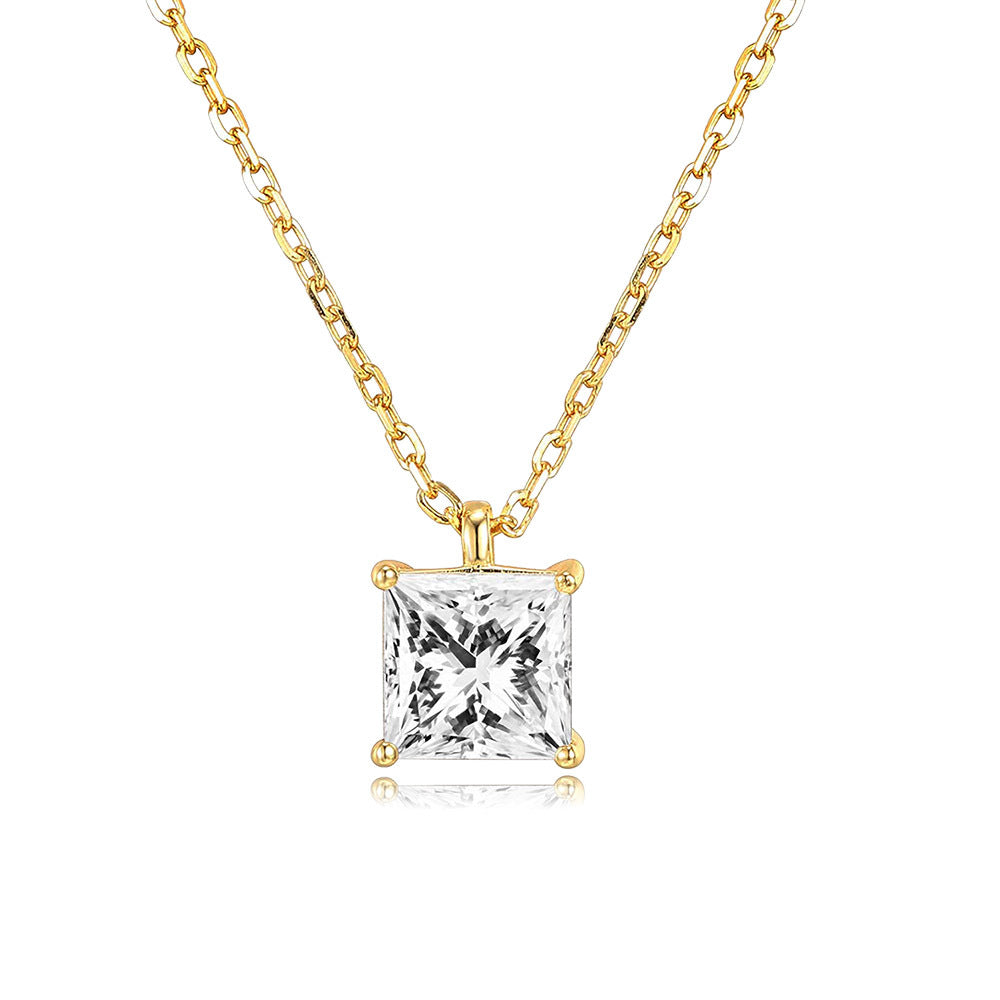 Single Zircon Pendant Necklace new