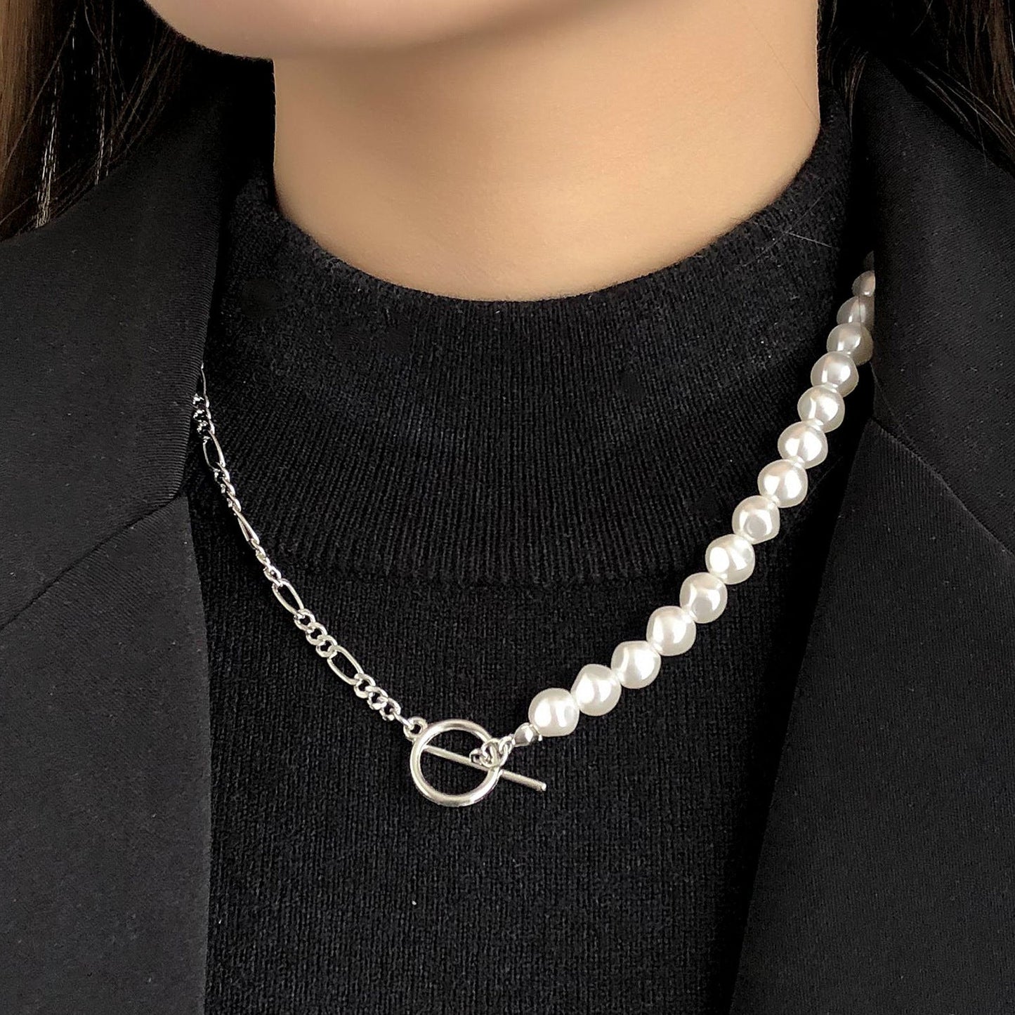 OT Buckle Choker Necklace Jewelry Women