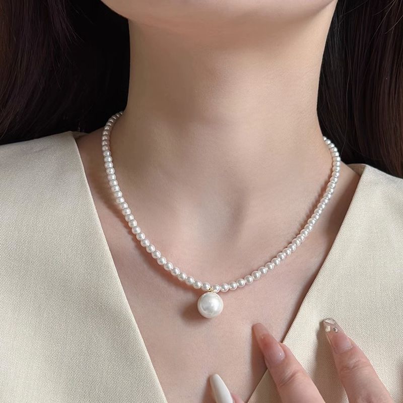 Vintage Pearl Beaded Necklace Chain Girls