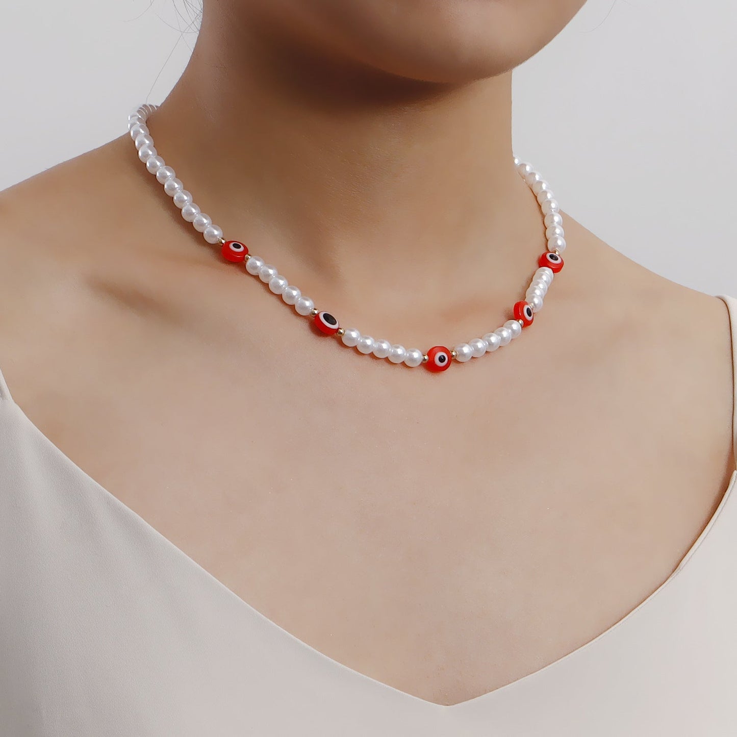 Love Imitation Beaded Pearl Necklace