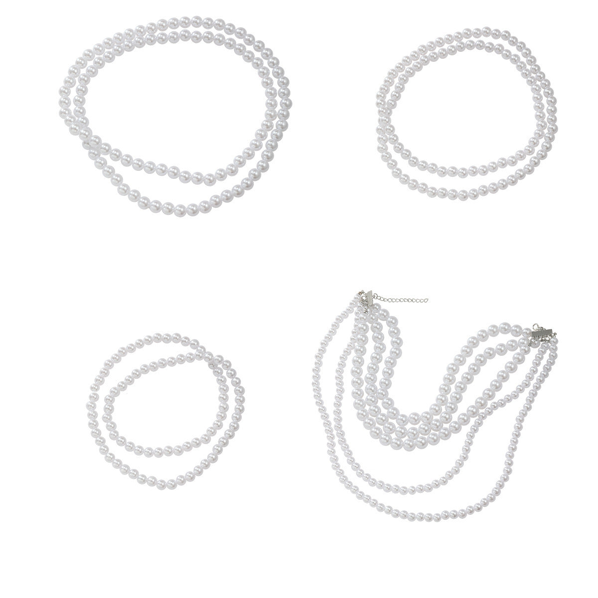 Simple Multi-layer Pearl Women Necklace Long Sweater