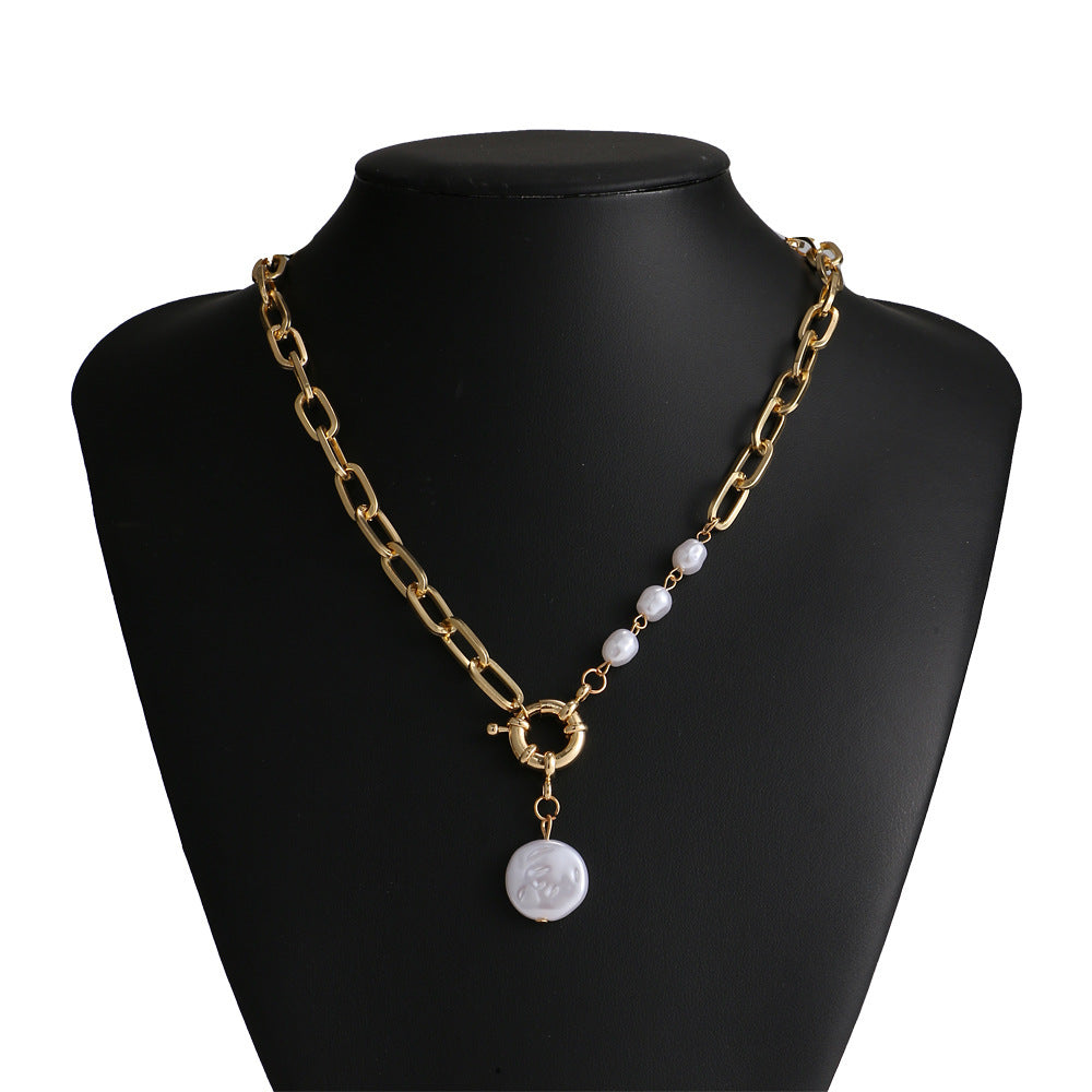 Vintage Irregular Pearl Pendant Necklace