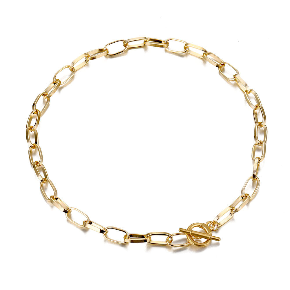 Thick Wide Toggle Clasp Link Chains Chunky Necklace