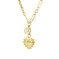 Heart Zircon Cuban Link Necklace - Gold Plated Chunky Paperclip Chain for Women & Men