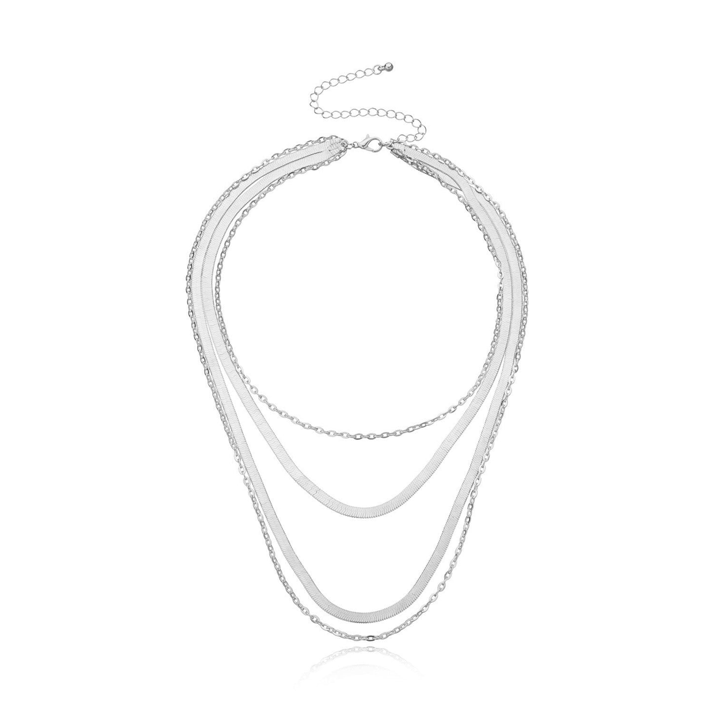 Multi Layer Snake Bone Chain Necklace Choker for Women