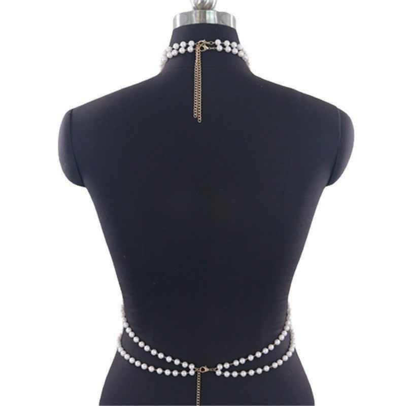 Women Sexy Body Chain Pearl Chain Beach Bikini