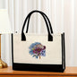 Canvas tote bag, large capacity printed tote bag women's, fashionable waterproof portable shopping bag