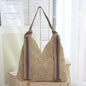 Women’s Lightweight Woven Bag – Delicate Summer Straw Shoulder Purse, Handmade Textured Tote