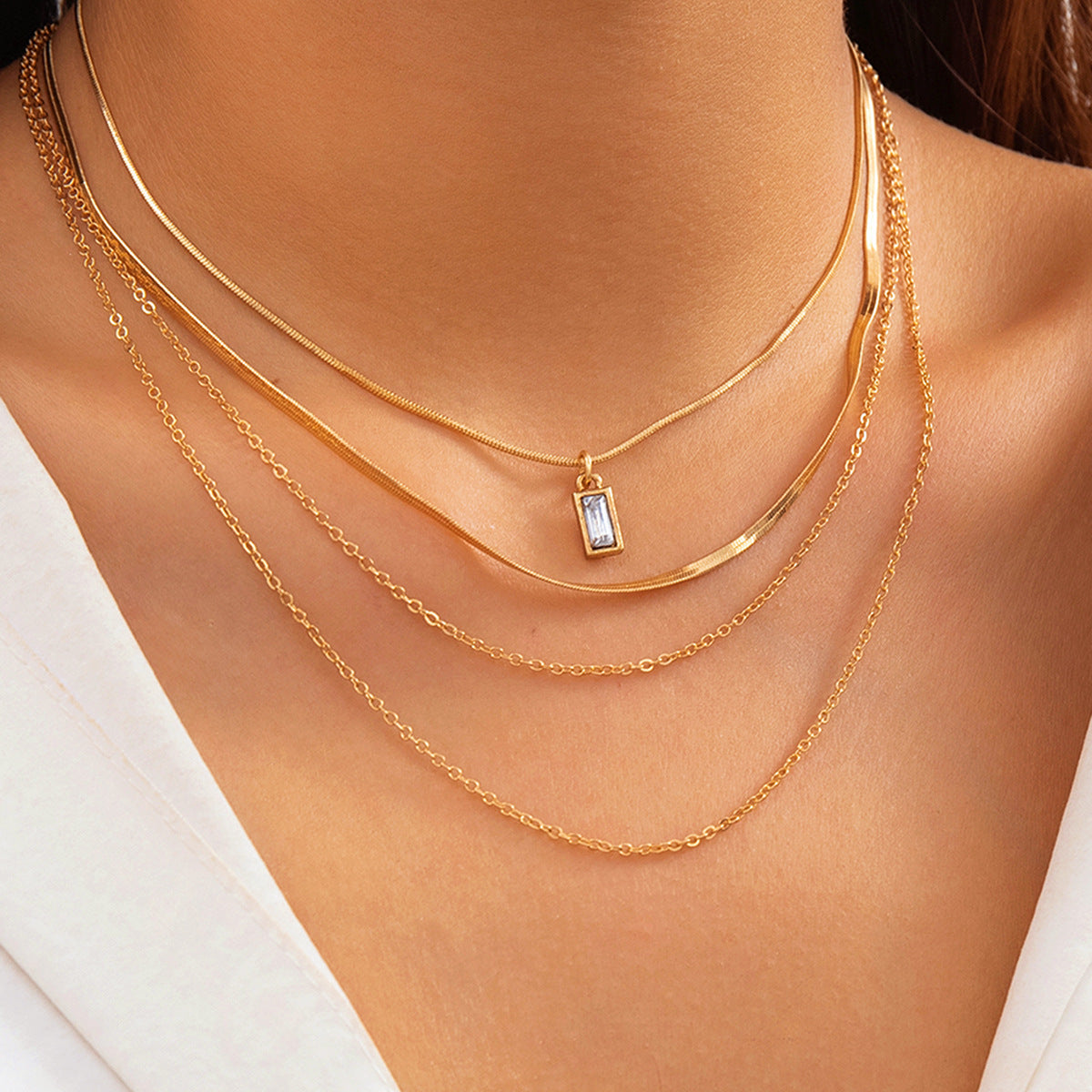 Layered Choker Necklaces Handmade Coin Tube Star Pendant Multilayer Necklaces