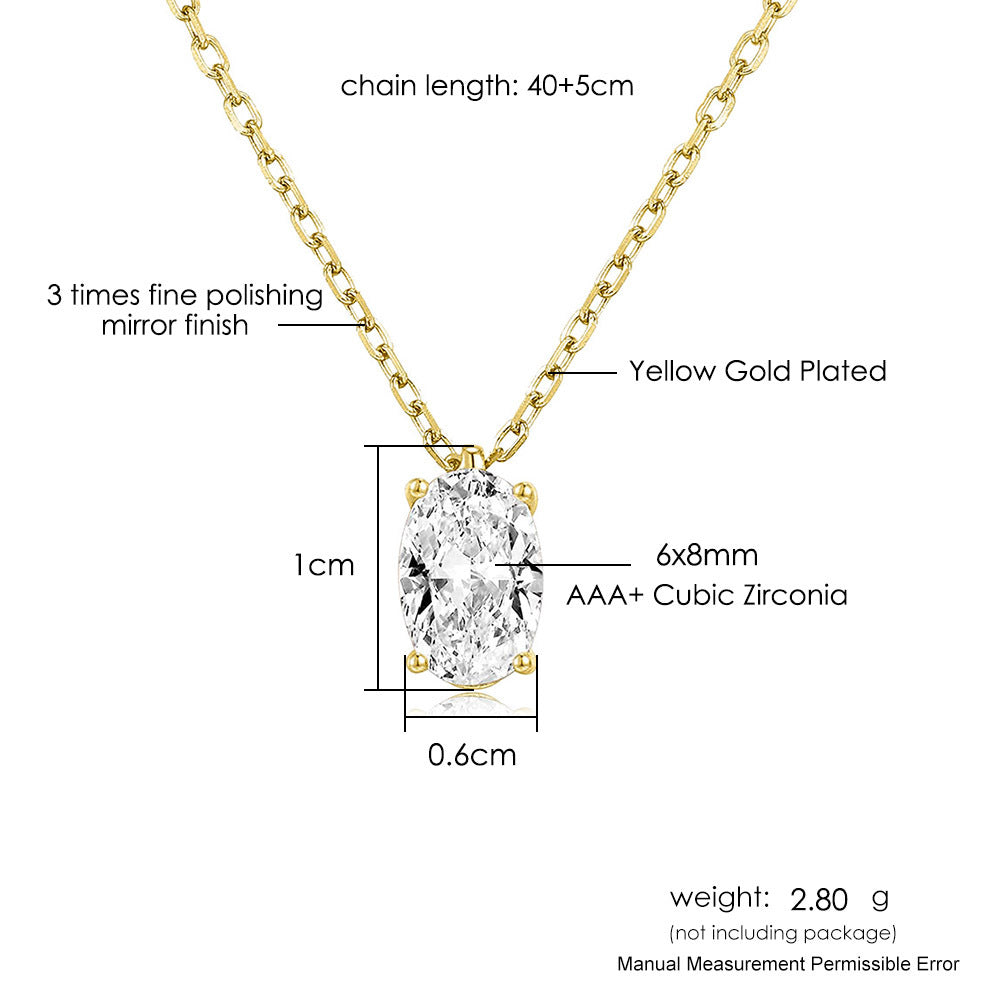 Single Zircon Pendant Necklace new