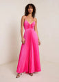 Pleated Tie-Strap Slip Dress
