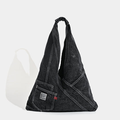 Washed denim hobo bag, shoulder shoulder bag, large capacity tote shoulder bag, handbag versatile