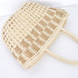Hollow-Out Handwoven Straw Bag – Women's Commuter Shoulder Tote, Large Beach Shopper