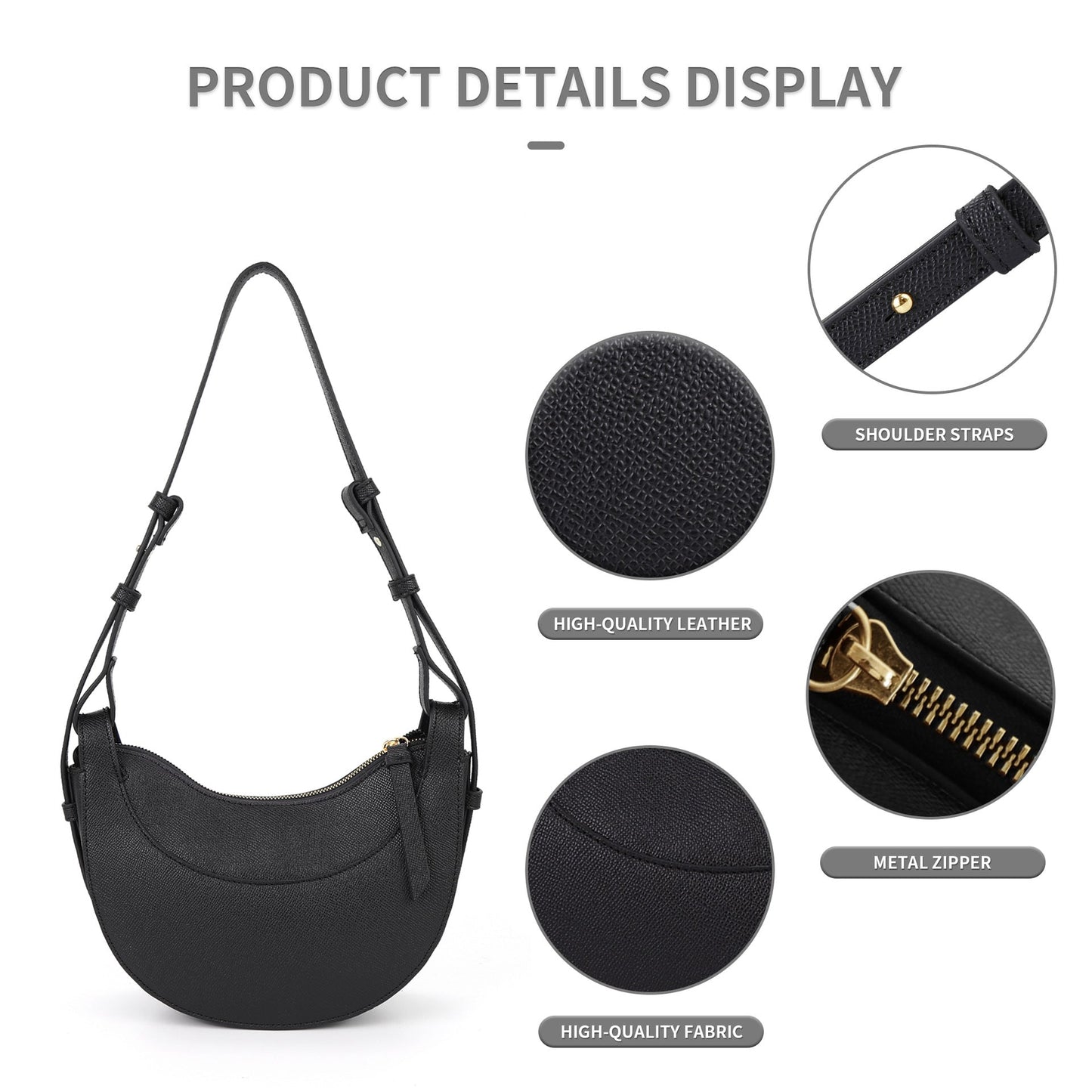 Half moon bag, adjustable shoulder strap crossbody shoulder bag for women, crescent bag, triple use shoulder bag, hobo bag for women,