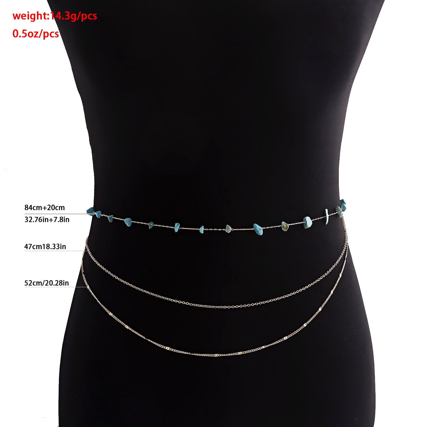 Waist Beads Belly Body Chain Double Layer Rhinestone Chain Jewelry