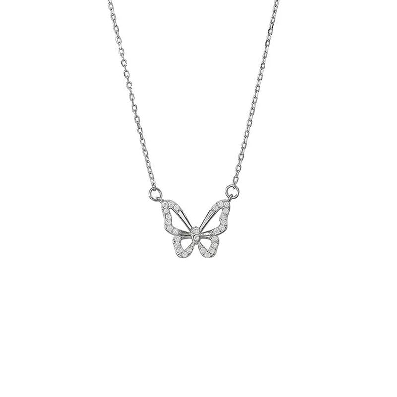 Crystal Butterfly Pendant Choker Necklaces