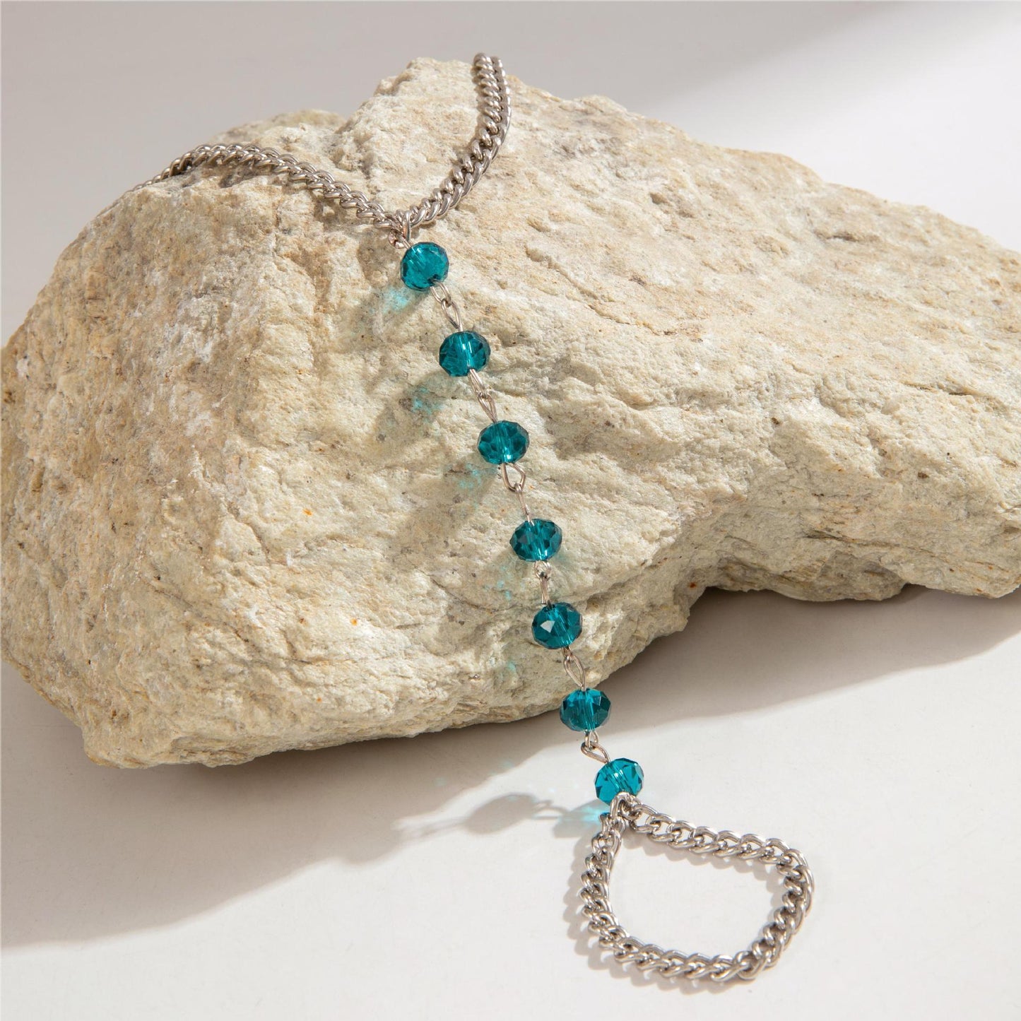 Shiny Crystal Bead Toe Ring Bracelet Anklet Jewelry