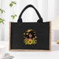 Cotton and linen canvas tote bag, printed letter tote bag, portable light handbag, gift shopping bag