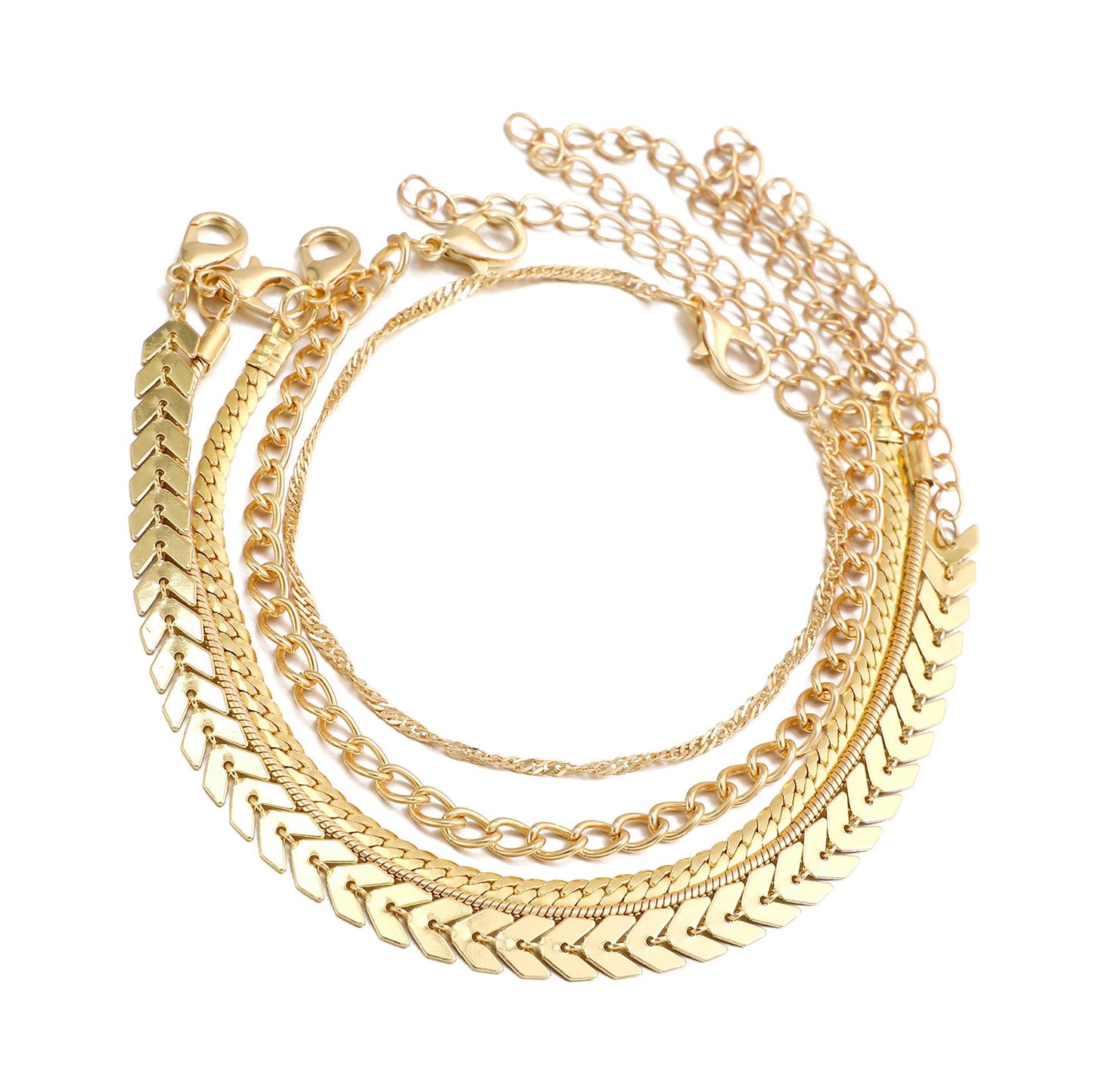 Girls Twist Snake Boho Chunky Chain Bracelets Set