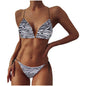 Neck strap-on bikini swimsuit sexy belt chest pad split swimsuit strap three-point swimsuit suit women