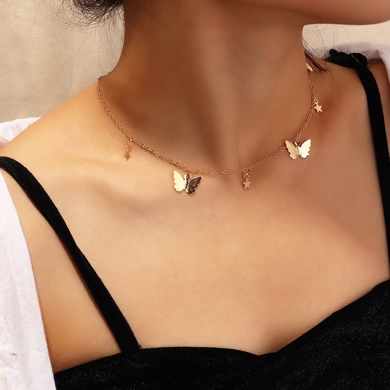 butterfly Pendant Necklace for Women