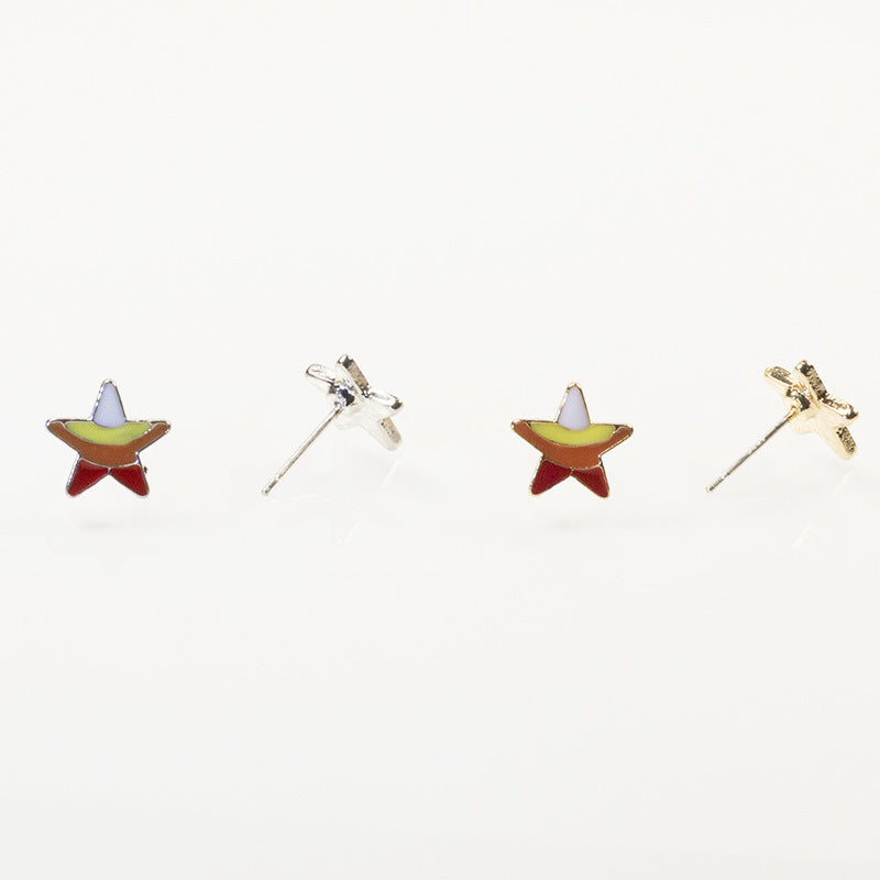 Bow star stud earrings set