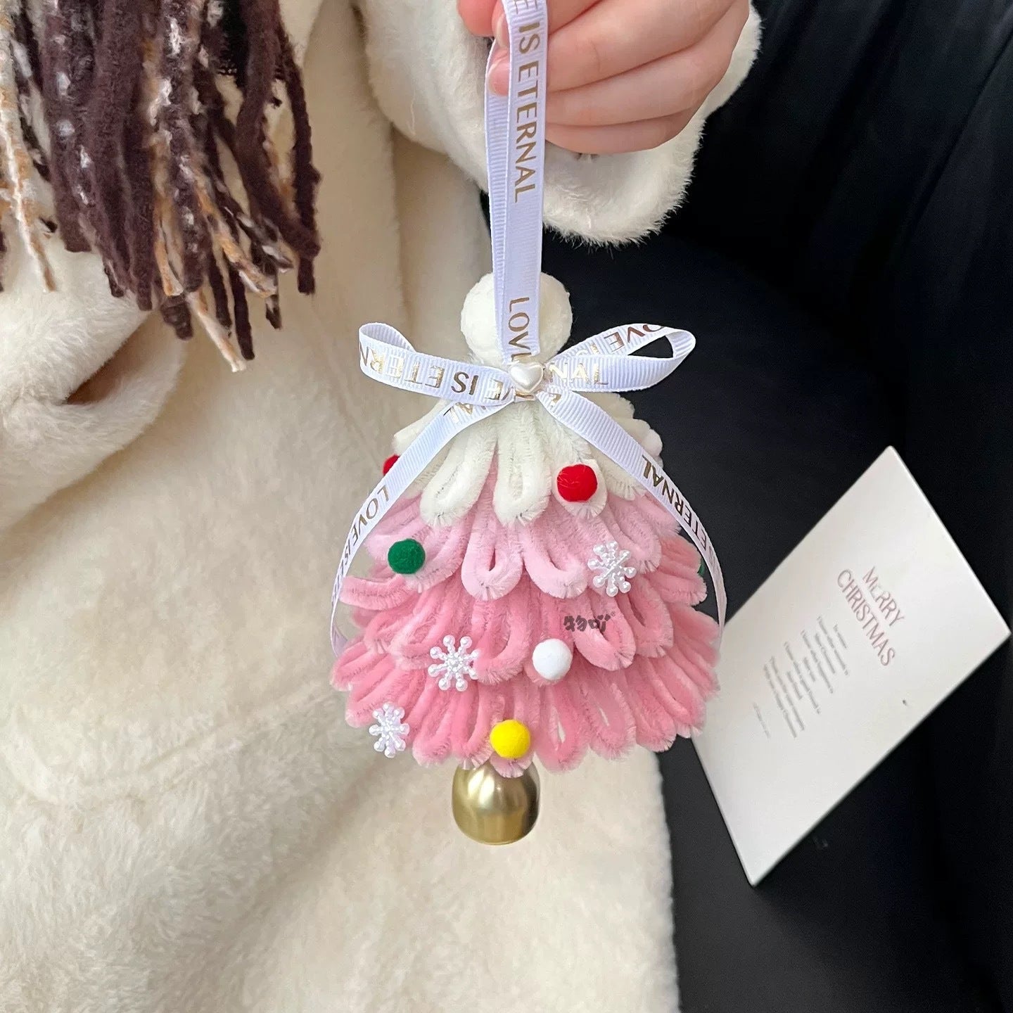 Christmas tree twist stick DIY handmade wind chime car hanging door hanging decoration pendant shopping mall activities