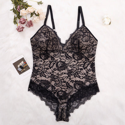 Sexy Sling Lace Shapewear Bodysuit Plus Size Underwear Butt Lifting Tummy Control Waist Trainer Corset