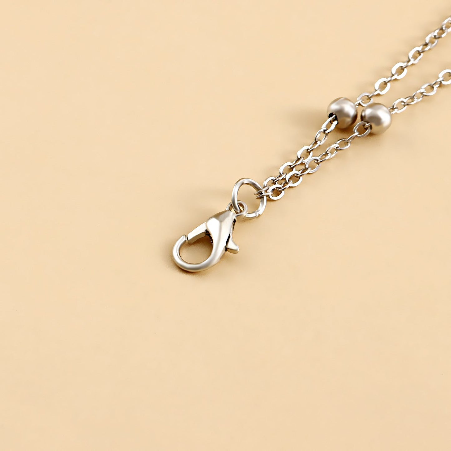 Sexy Elastic Double Layer Bead Body Metal Crescent Pendant Tassel Thigh Chain